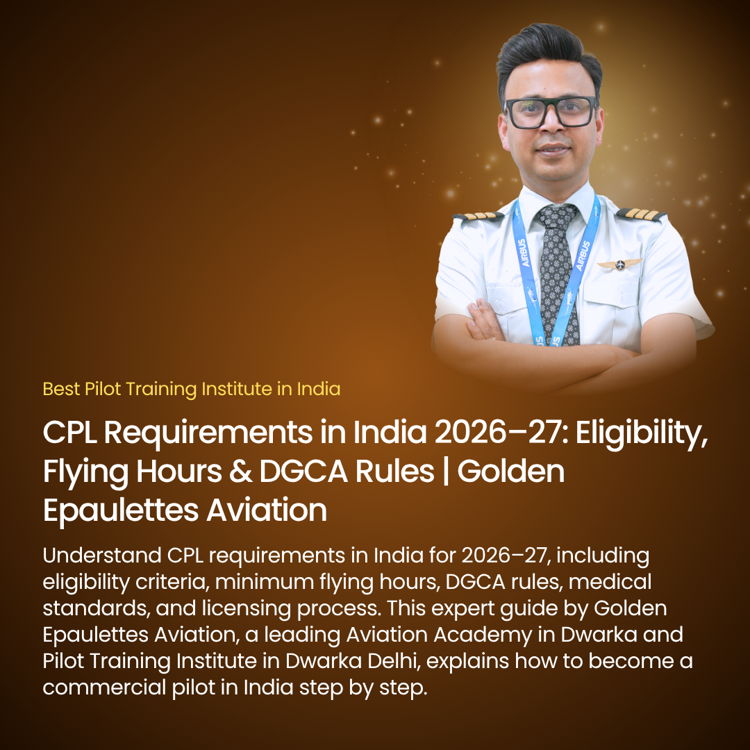 CPL Requirements in India 2026–27: Eligibility, Flying Hours & DGCA Rules | Golden Epaulettes Aviation